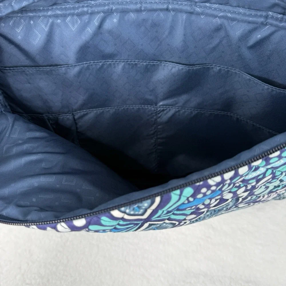 Vera Bradley Blue Island Medallion Royal Blue Laptop Zippered Bag Shoulder Strap